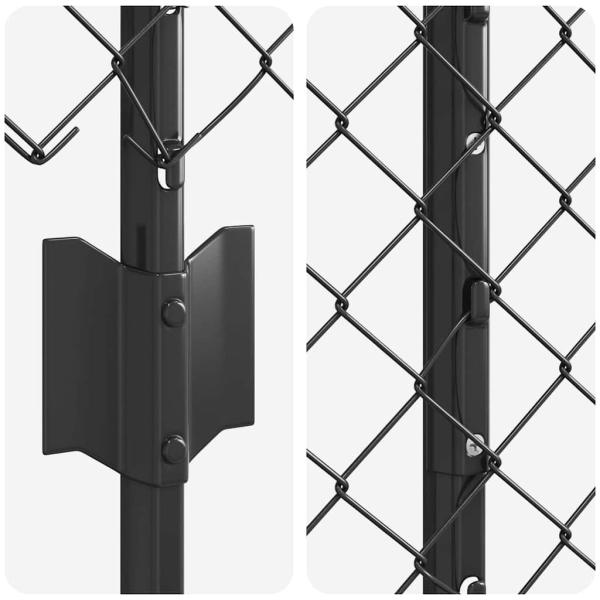 Drahtzaun mit 20 U-Posts grau 1,6x10 m Stahl