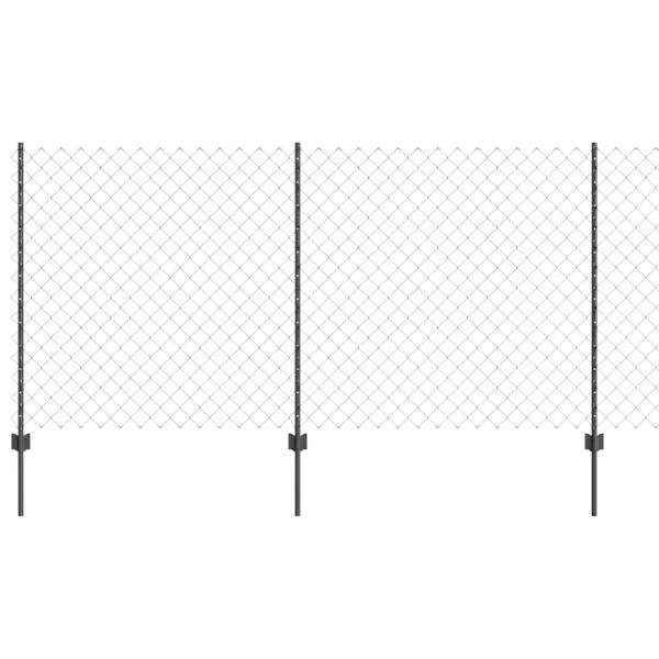 Drahtzaun mit 20 U-Pfosten Grau 1,2x10 m Stahl
