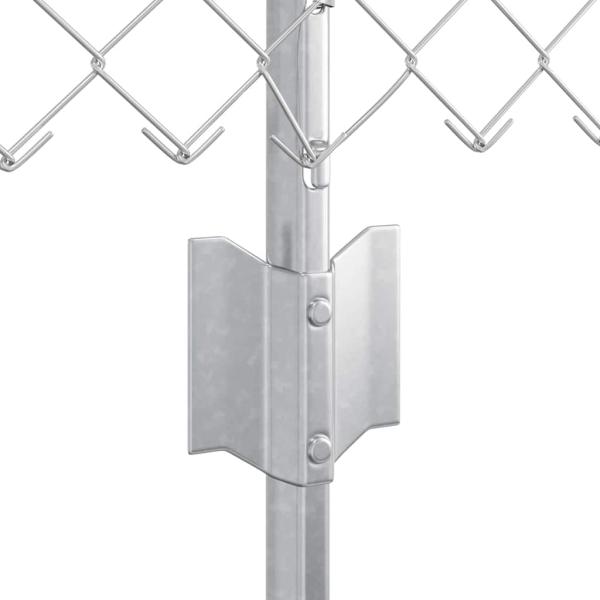 Kettengitterzaun mit 10 U-Posts Silber 0,4x10 m Stahl