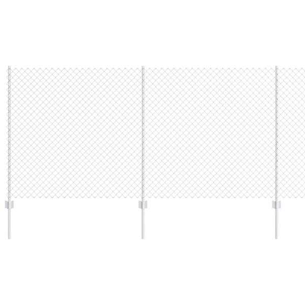 Kettenzaun mit 20 U-Pfosten Silber 1,2x10 m Stahl