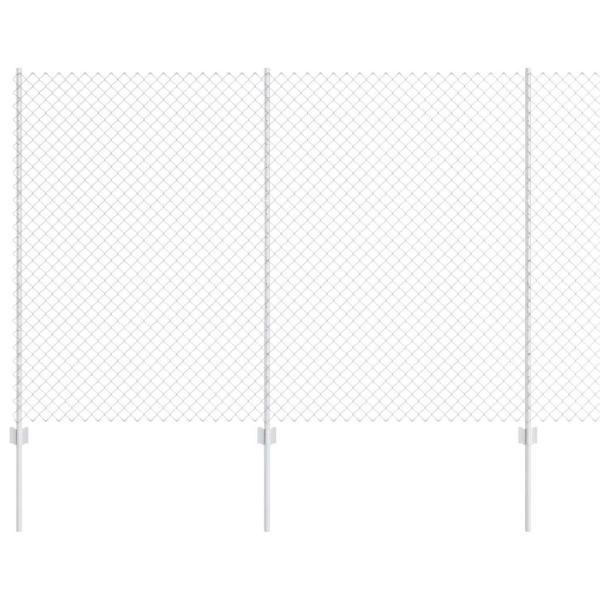 Kettenschlosszaun mit 20 U-Posten Silber 1,5x10 m Stahl