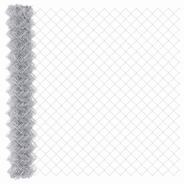 Kettenschlosszaun mit 20 U-Posten Silber 1,5x10 m Stahl
