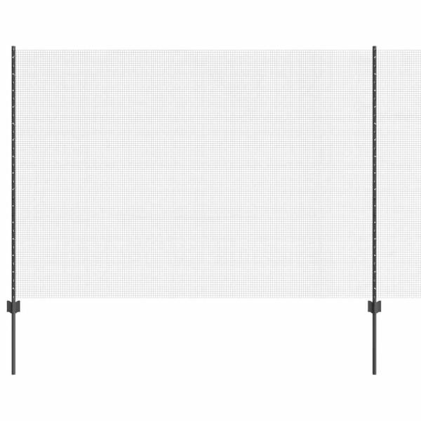 Geschweißter Drahtzaun mit 22 U-Posten Grau 1.6x25 m Stahl