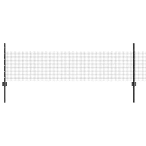 Geschweißter Drahtzaun mit 22 U-Pfosten grau 0.5x50 m Stahl
