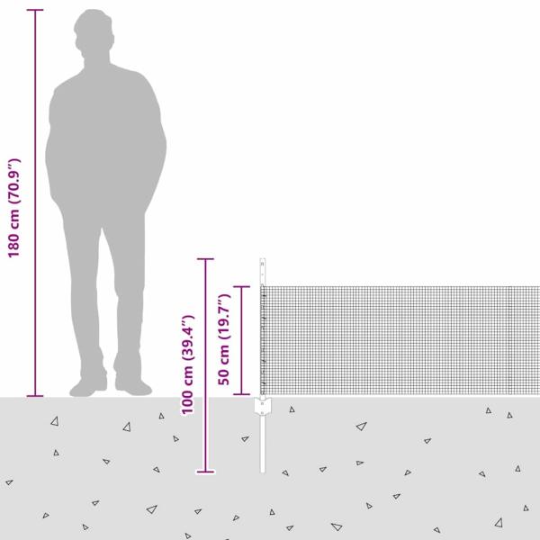 Geschweißter Drahtzaun mit 22 U-Pfosten grau 0.5x50 m Stahl