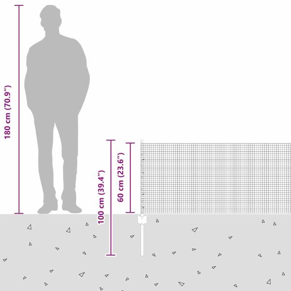 Geschweißter Drahtzaun mit 22 U-Pfosten Grau 0,6x50 m Stahl