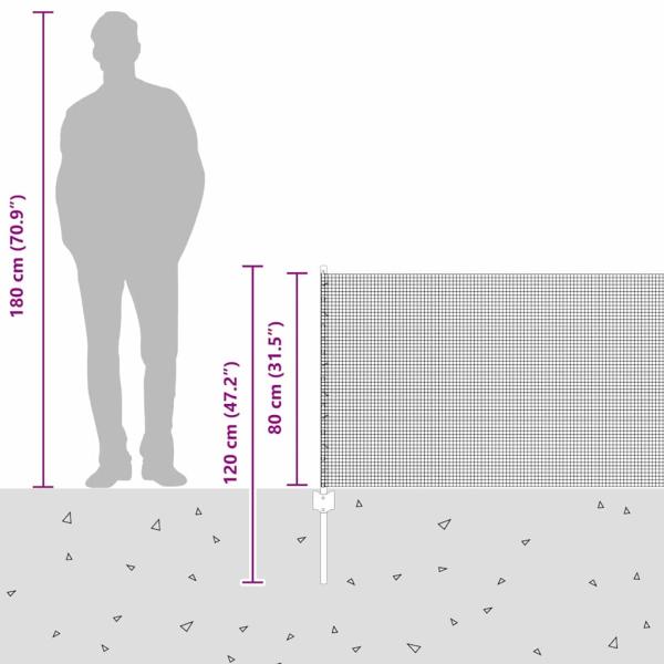 Geschweißter Drahtzaun mit 22 U-Posten Grau 0,8x50 m Stahl
