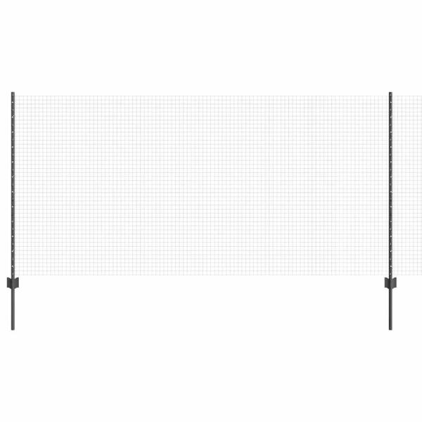 Geschweißter Drahtzaun mit 44 U-Posts Grau 1,2x50 m Stahl