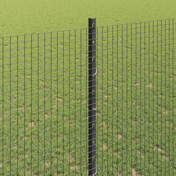 Schweißgitterzaun mit 44 U-Posts Grau 1.4x50 m Stahl