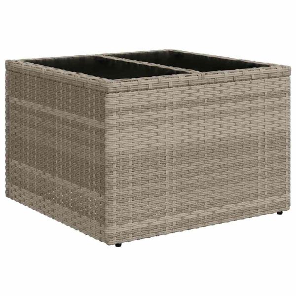 7-teiliges Garten Sofaset mit Kissen Hellgrau Poly Rattan