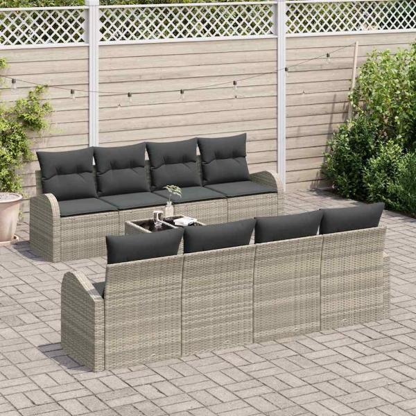 Gartensofa-set Hellgrau 55 x 55 x 37 cm Poly-Rattan