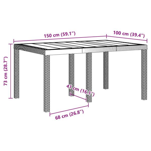 Garten Essgruppe 5 stk. Anthrazit Polt Rattan