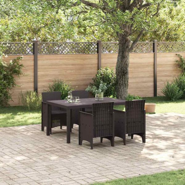 ARDEBO.de - 5-teiliges Garten Essset Braunes Poly-Rattan
