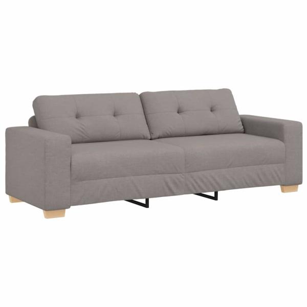 2-teiliges Sofa Set mit Kissen aus taupe Stoff