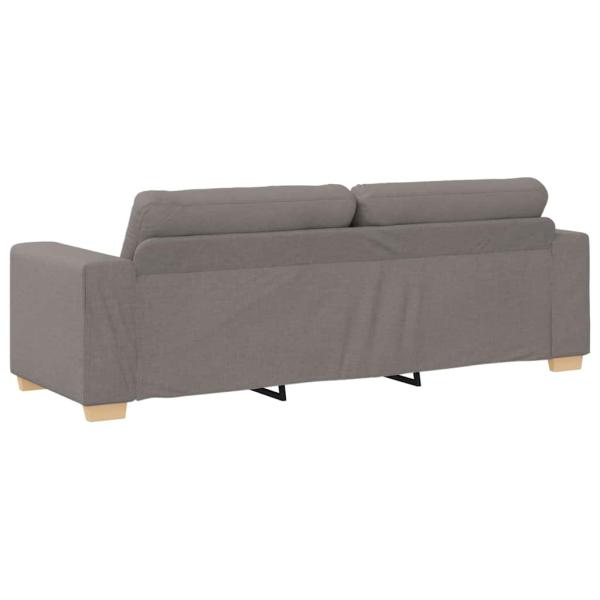 2-teiliges Sofa Set mit Kissen aus taupe Stoff
