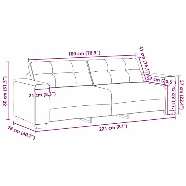2-teiliges Sofa Set mit Kissen aus taupe Stoff
