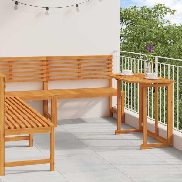 ARDEBO.de - 4-teiliges Akazienholz Garten Esstisch Set