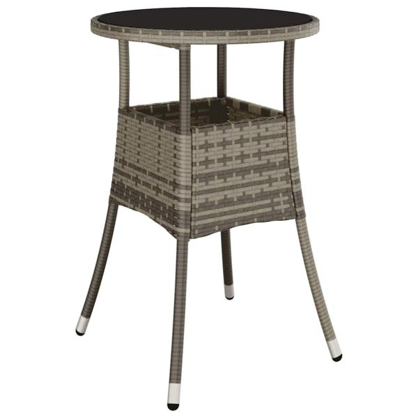 5-teiliges Garten Esszimmer Set Grau Poly Rattan