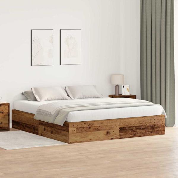 ARDEBO.de - Stauraum-Bettgestell Altholz 200x200 cm