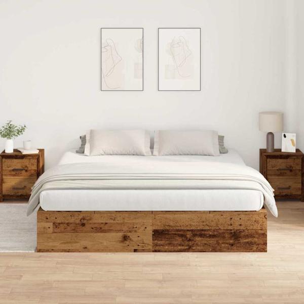 Stauraum-Bettgestell Altholz 200x200 cm