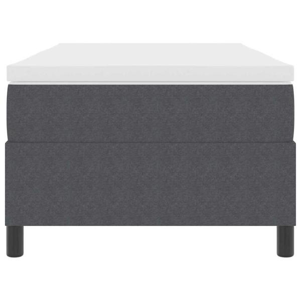 Boxspringbett Dunkelgrau und Weiß 90 x 200 cm Cordstoff