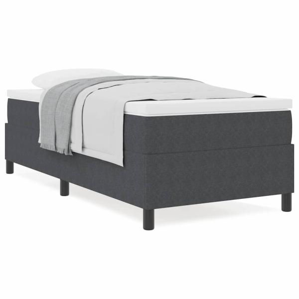 Boxspringbett mit Matratze Dunkelgrau 100 x 200 cm Cordstoff