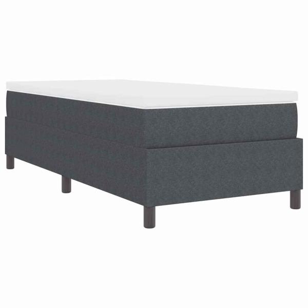 Boxspringbett mit Matratze Dunkelgrau 100 x 200 cm Cordstoff