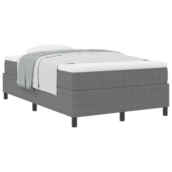 Boxspringbett mit Matratze Hellgrau 120x200 cm Cordstoff