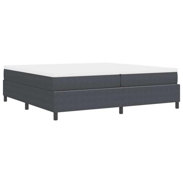 Boxspringbett Dunkelgrau und Weiß 200 x 200 cm Cordstoff