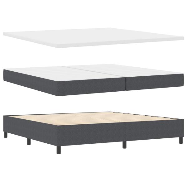 Boxspringbett Dunkelgrau und Weiß 200 x 200 cm Cordstoff