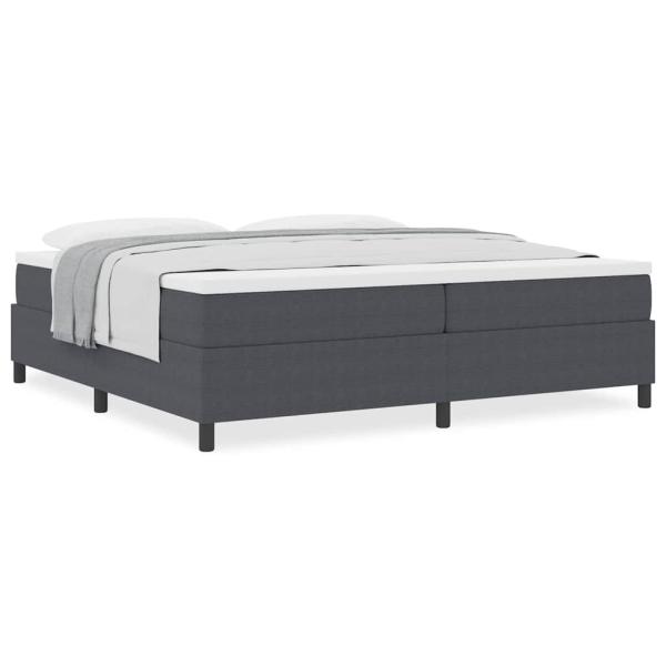 Boxspringbett mit Matratze Dunkelgrau 200x200 cm Cordstoff