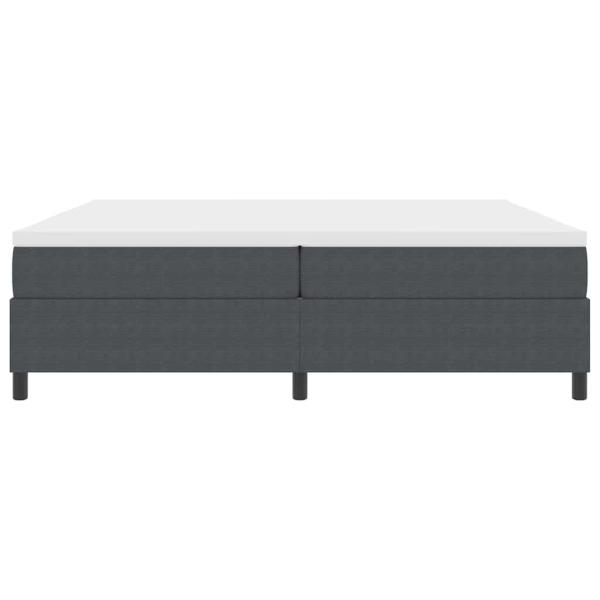 Boxspringbett Dunkelgrau und Weiß 200 x 200 cm Cordstoff
