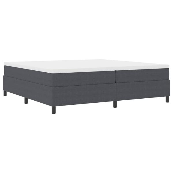 Boxspringbett Dunkelgrau und Weiß 200 x 200 cm Cordstoff
