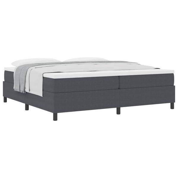 Boxspringbett Dunkelgrau und Weiß 200 x 200 cm Cordstoff