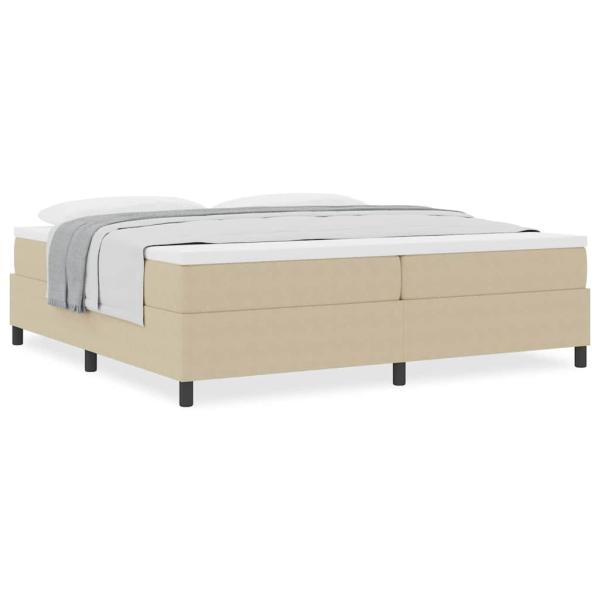 Boxspringbett mit Matratze Hellgrün Grau 200x200 cm Cordstoff