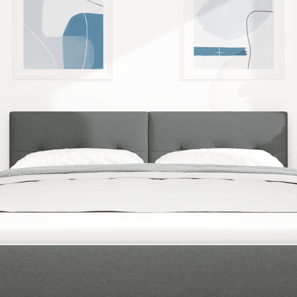 LED Kopfteil mit LED-Lichtleisten Dunkelgrau 160 cm Stoff