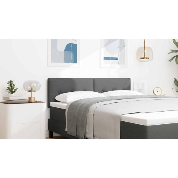 LED Kopfteil mit LED-Lichtleisten Dunkelgrau 160 cm Stoff