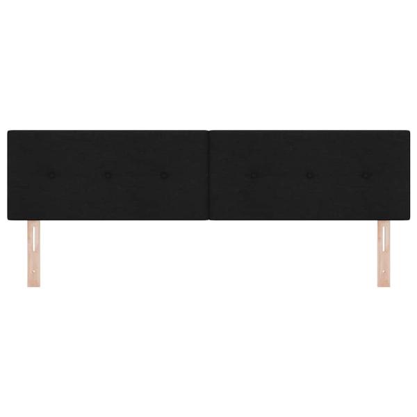 LED Kopfteil mit Knopfheftung Schwarz 90 cm Stoff