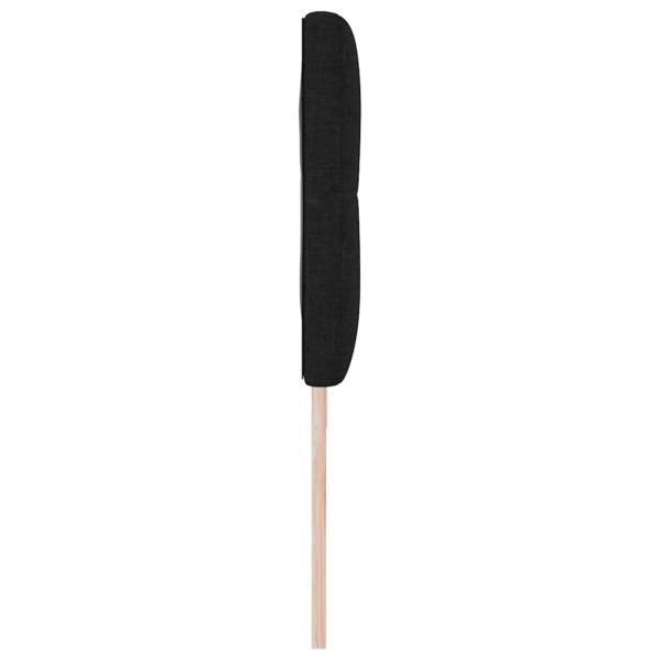 LED Kopfteil mit Knopfheftung Schwarz 90 cm Stoff