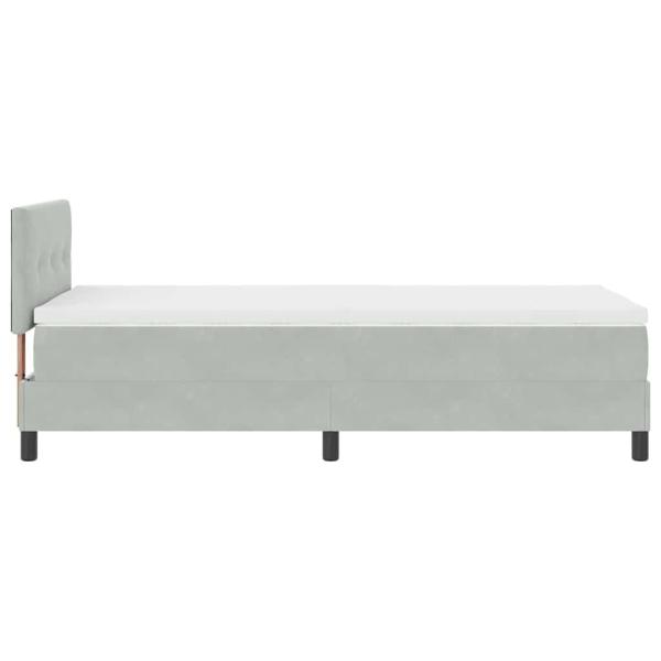 Boxspringbett mit Matratze Hellgrau 100x200 cm Samt