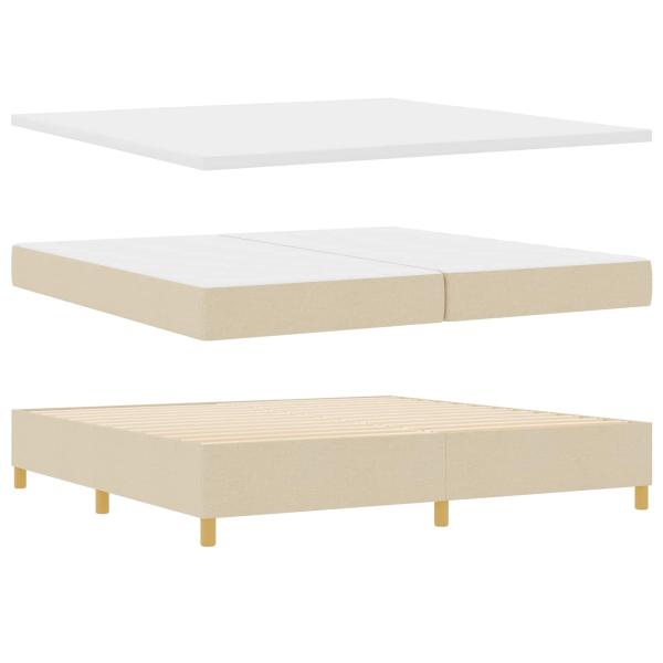 Boxspringbett mit Matratze & LED Creme 200x200 cm Stoff