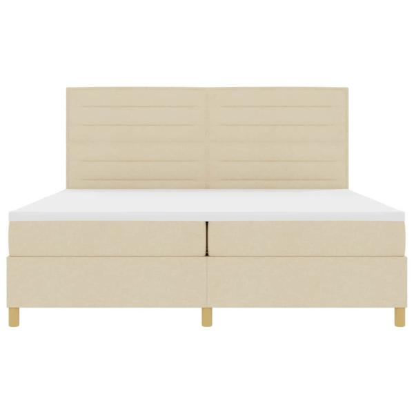 Boxspringbett mit Matratze & LED Creme 200x200 cm Stoff