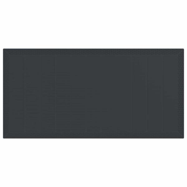 9-teiliges Garten-Essgruppe mit Kissen Anthrazit Poly Rattan