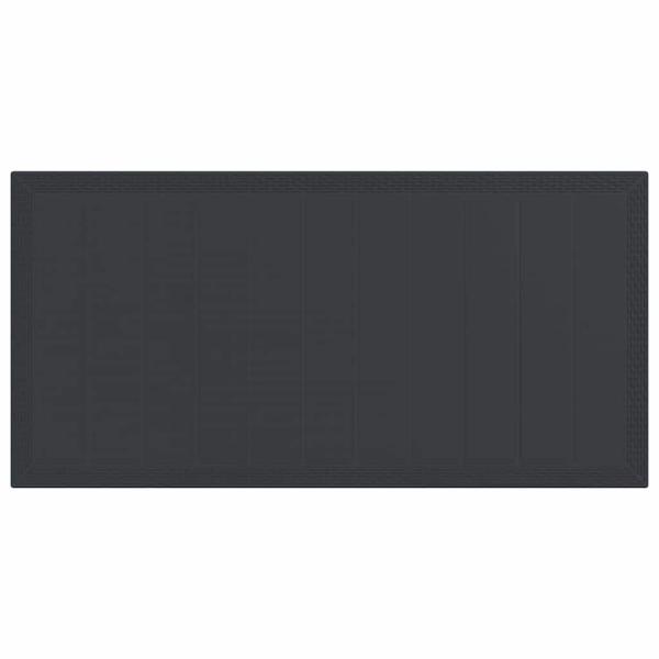 9-teiliges Garten-Essset mit Kissen Anthrazit Poly-Rattan