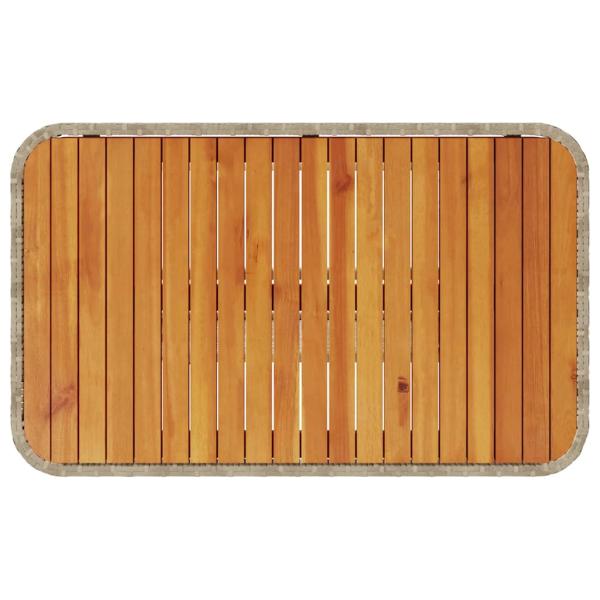 3-teiliges Garten Essset mit Kissen Beige Poly Rattan Akazie