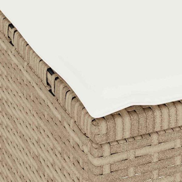 3-teiliges Garten Essset mit Kissen Beige Poly Rattan Akazie