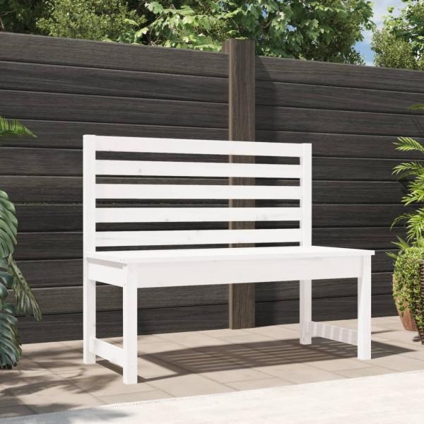 ARDEBO.de - Gartenbank Weiß 109 cm Massivholz Kiefer