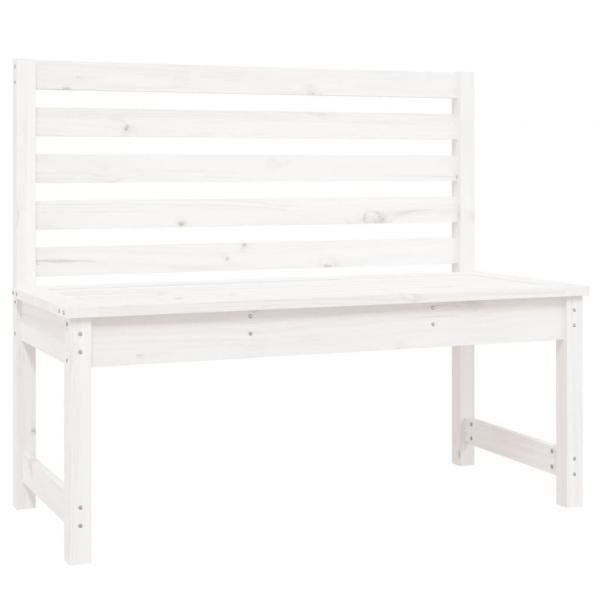 Gartenbank Weiß 109 cm Massivholz Kiefer