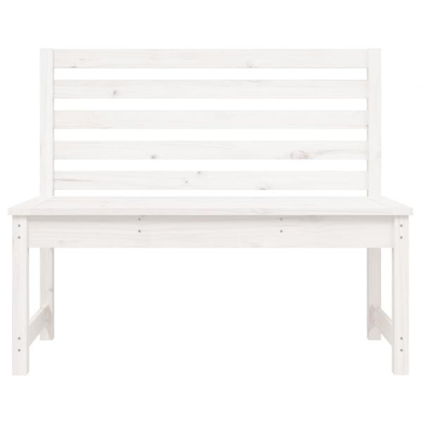 Gartenbank Weiß 109 cm Massivholz Kiefer