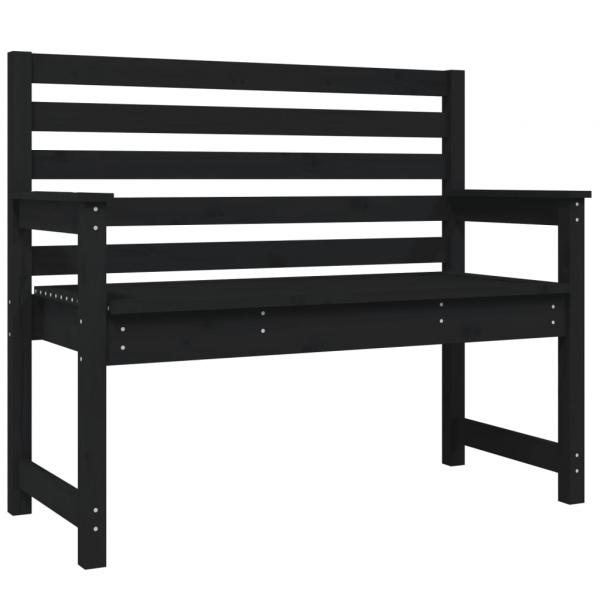 ARDEBO.de - Gartenbank Schwarz 109x48x91,5 cm Massivholz Kiefer